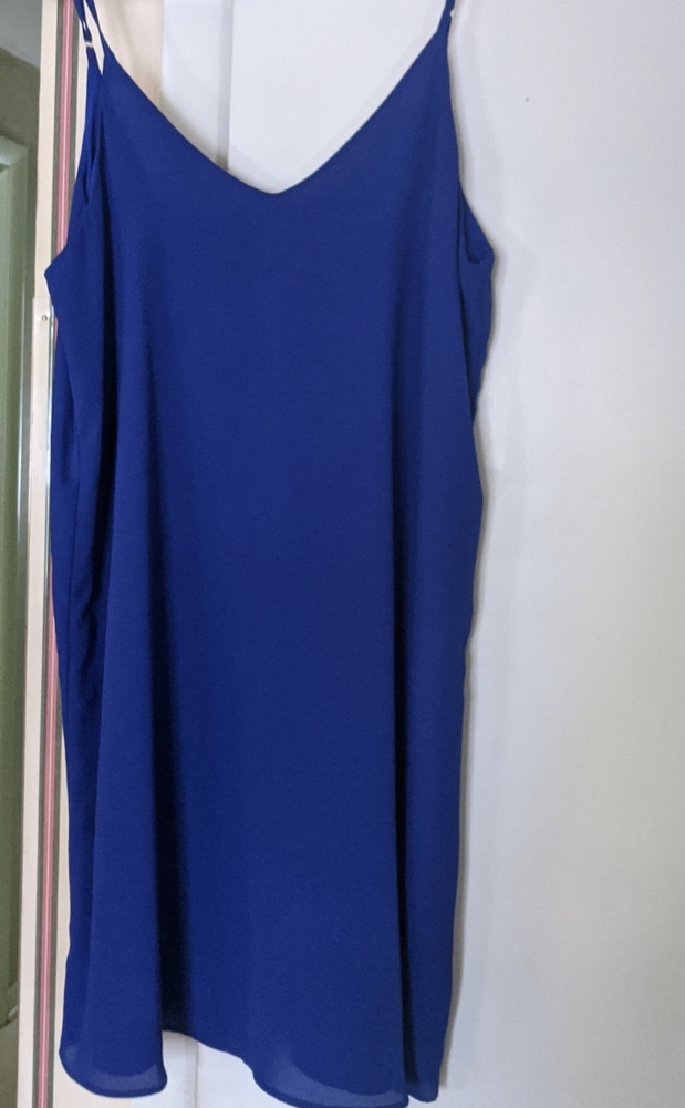 Blue dress with spaghetti straps